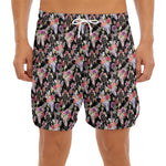 Boho Deer Skull Pattern Print Men's Split Running Shorts