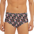 Boho Deer Skull Pattern Print Men's Triangle Swim Briefs