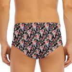 Boho Deer Skull Pattern Print Men's Triangle Swim Briefs