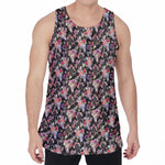 Boho Deer Skull Pattern Print Men's Velvet Tank Top