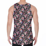 Boho Deer Skull Pattern Print Men's Velvet Tank Top