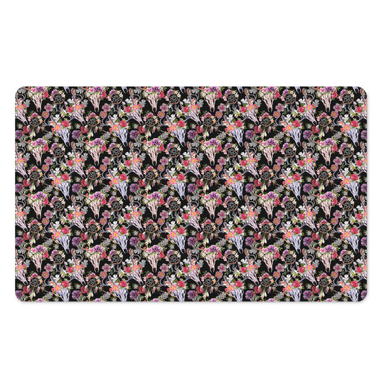 Boho Deer Skull Pattern Print Polyester Doormat