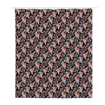 Boho Deer Skull Pattern Print Polyester Shower Curtain