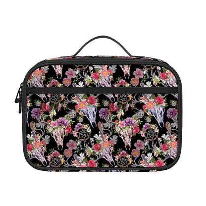 Boho Deer Skull Pattern Print Portable Lunch Bag