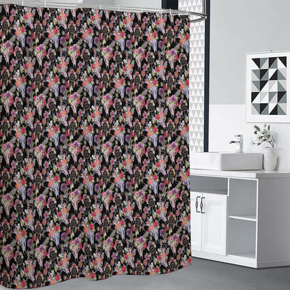 Boho Deer Skull Pattern Print Premium Shower Curtain