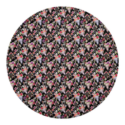 Boho Deer Skull Pattern Print Round Blanket