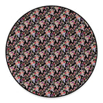 Boho Deer Skull Pattern Print Round Floor Mat