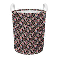 Boho Deer Skull Pattern Print Round Laundry Basket