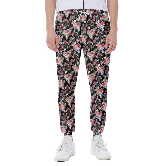 Boho Deer Skull Pattern Print Scuba Joggers
