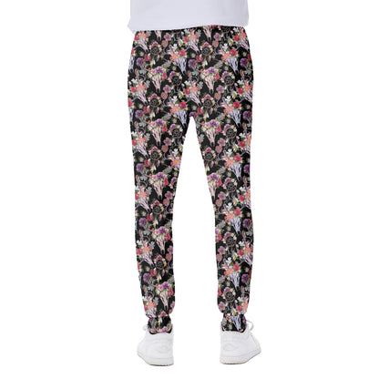 Boho Deer Skull Pattern Print Scuba Joggers