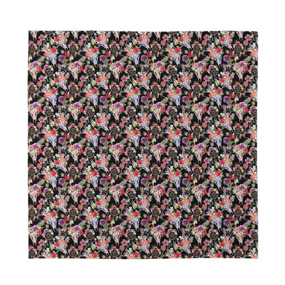 Boho Deer Skull Pattern Print Silk Bandana