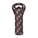 Boho Deer Skull Pattern Print Single Neoprene Wine Tote