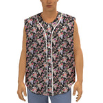 Boho Deer Skull Pattern Print Sleeveless Baseball Jersey