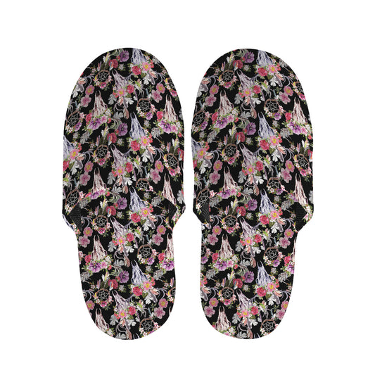 Boho Deer Skull Pattern Print Slippers
