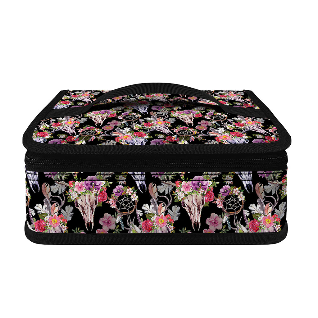 Boho Deer Skull Pattern Print Small Lunch Bag