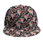 Boho Deer Skull Pattern Print Snapback Cap