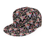 Boho Deer Skull Pattern Print Snapback Cap
