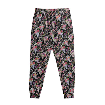Boho Deer Skull Pattern Print Sweatpants