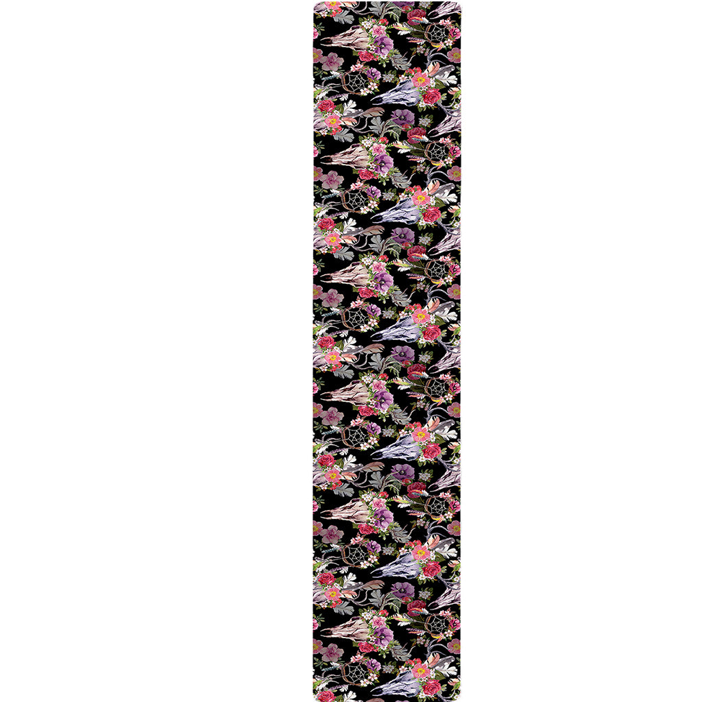 Boho Deer Skull Pattern Print Table Runner