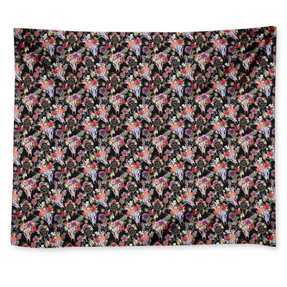 Boho Deer Skull Pattern Print Tapestry