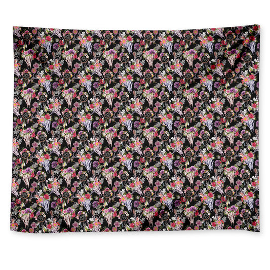 Boho Deer Skull Pattern Print Tapestry