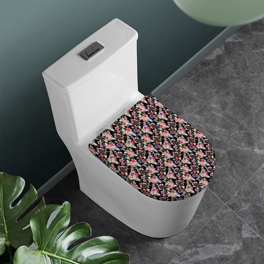 Boho Deer Skull Pattern Print Toilet Lid Cover