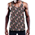 Boho Deer Skull Pattern Print Men's Workout Tank Top