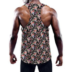 Boho Deer Skull Pattern Print Training Tank Top