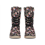 Boho Deer Skull Pattern Print Winter Boots