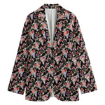 Boho Deer Skull Pattern Print Women's Blazer