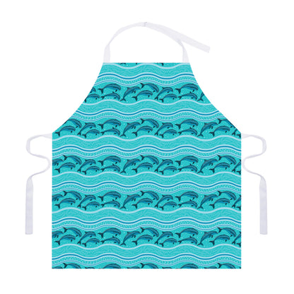 Boho Dolphin Pattern Print Adjustable Apron