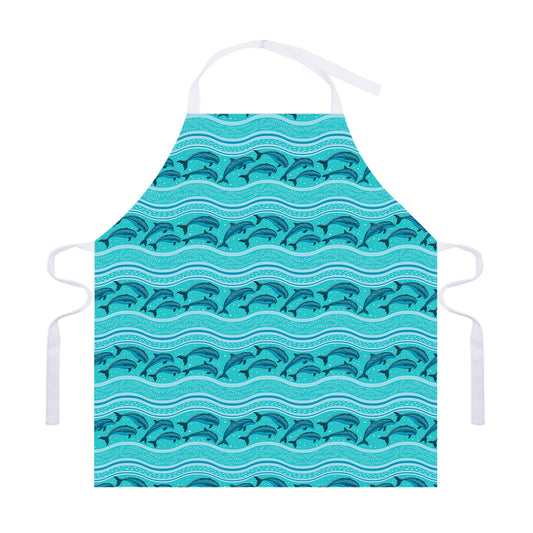 Boho Dolphin Pattern Print Adjustable Apron