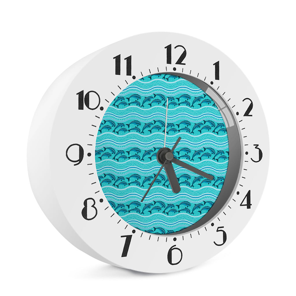 Boho Dolphin Pattern Print Alarm Clock
