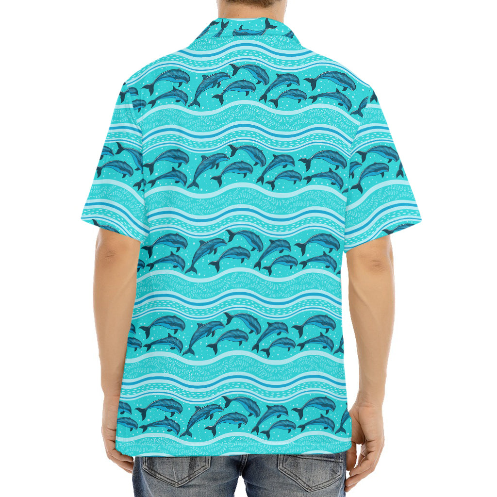 Boho Dolphin Pattern Print Aloha Shirt