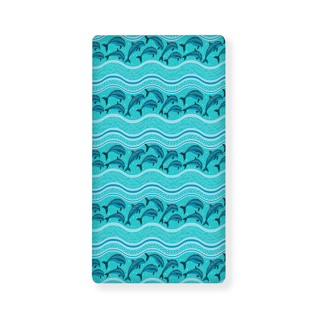 Boho Dolphin Pattern Print Baby Crib Sheet