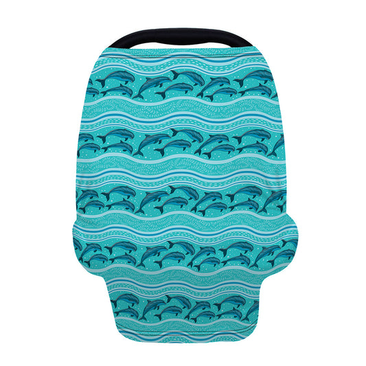Boho Dolphin Pattern Print Baby Seat Cover