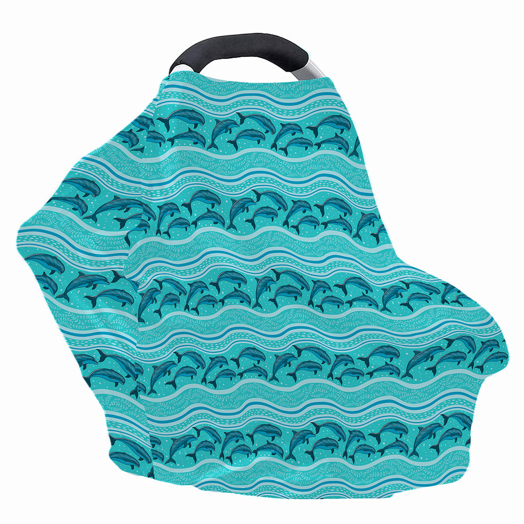 Boho Dolphin Pattern Print Baby Seat Cover