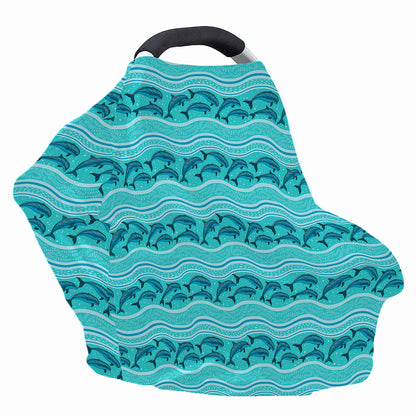 Boho Dolphin Pattern Print Baby Seat Cover