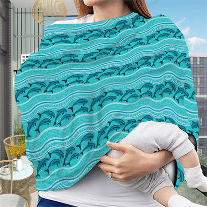 Boho Dolphin Pattern Print Baby Seat Cover