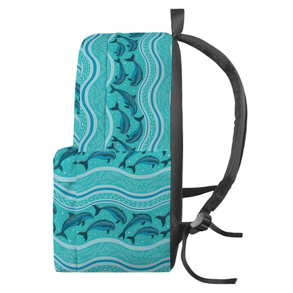 Boho Dolphin Pattern Print Backpack