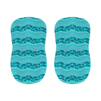 Boho Dolphin Pattern Print Bar Stool Covers