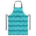 Boho Dolphin Pattern Print Bib Apron With Pocket