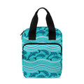 Boho Dolphin Pattern Print Bible Tote Bag