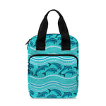 Boho Dolphin Pattern Print Bible Tote Bag