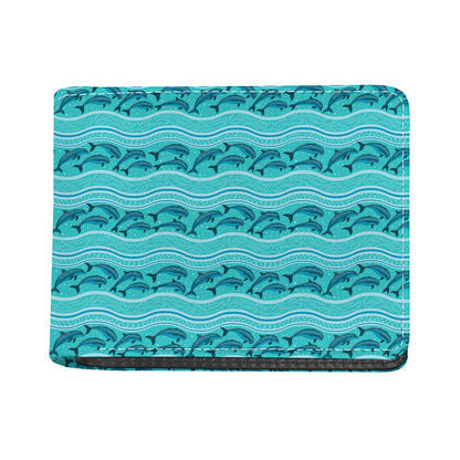 Boho Dolphin Pattern Print Bifold Wallet