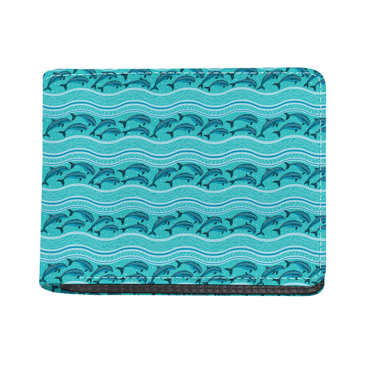 Boho Dolphin Pattern Print Bifold Wallet