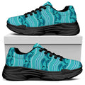Boho Dolphin Pattern Print Black Chunky Shoes