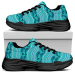 Boho Dolphin Pattern Print Black Chunky Shoes