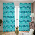 Boho Dolphin Pattern Print Dimout Pencil Pleat Curtains