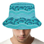 Boho Dolphin Pattern Print Bucket Hat